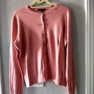 Ann Taylor Cardigan Sweater.  Dusty Rose, Size XL